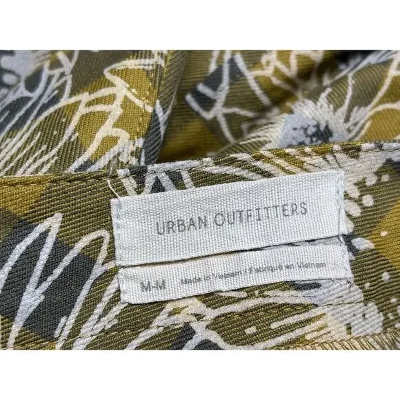 Urban Outfitters Sun Flower Print Pleated Plaid Skirt Womens Size M Yellow White - Picture 3 of 9